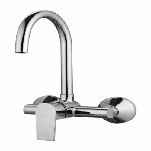 Single Lever Sink Mixer Wall Mounted With Swinging Sprout Chrome